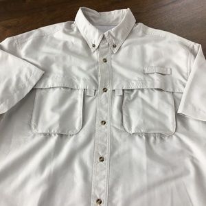 LL Bean short sleeve tan tropic wear shirt. Size Large-Tall.